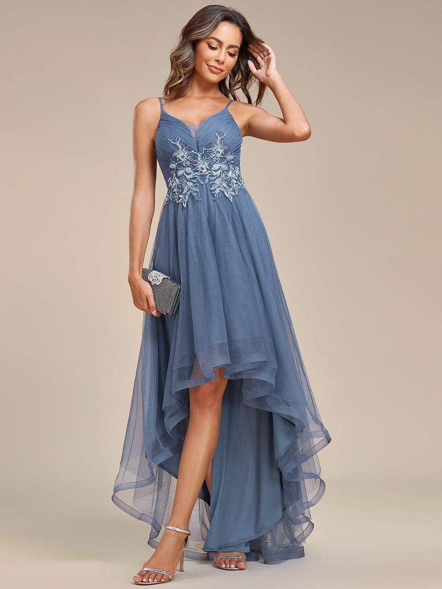 Robe de bal chic et élégante sans manches Ourlet haute basse #Couleur_Rose Robe de bal chic et élégante sans manches Ourlet haute basse