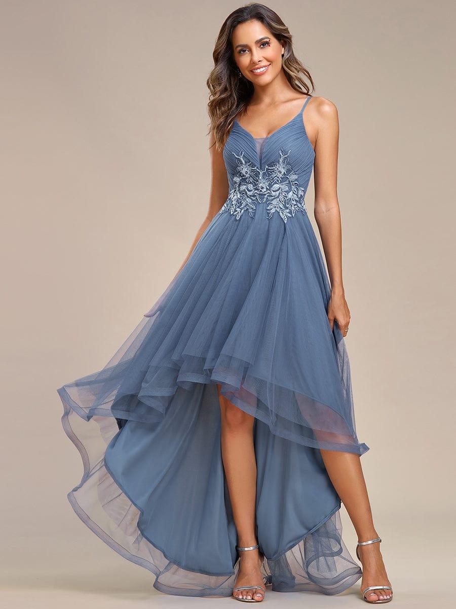 Robe de bal chic et élégante sans manches Ourlet haute basse #Couleur_Rose Robe de bal chic et élégante sans manches Ourlet haute basse