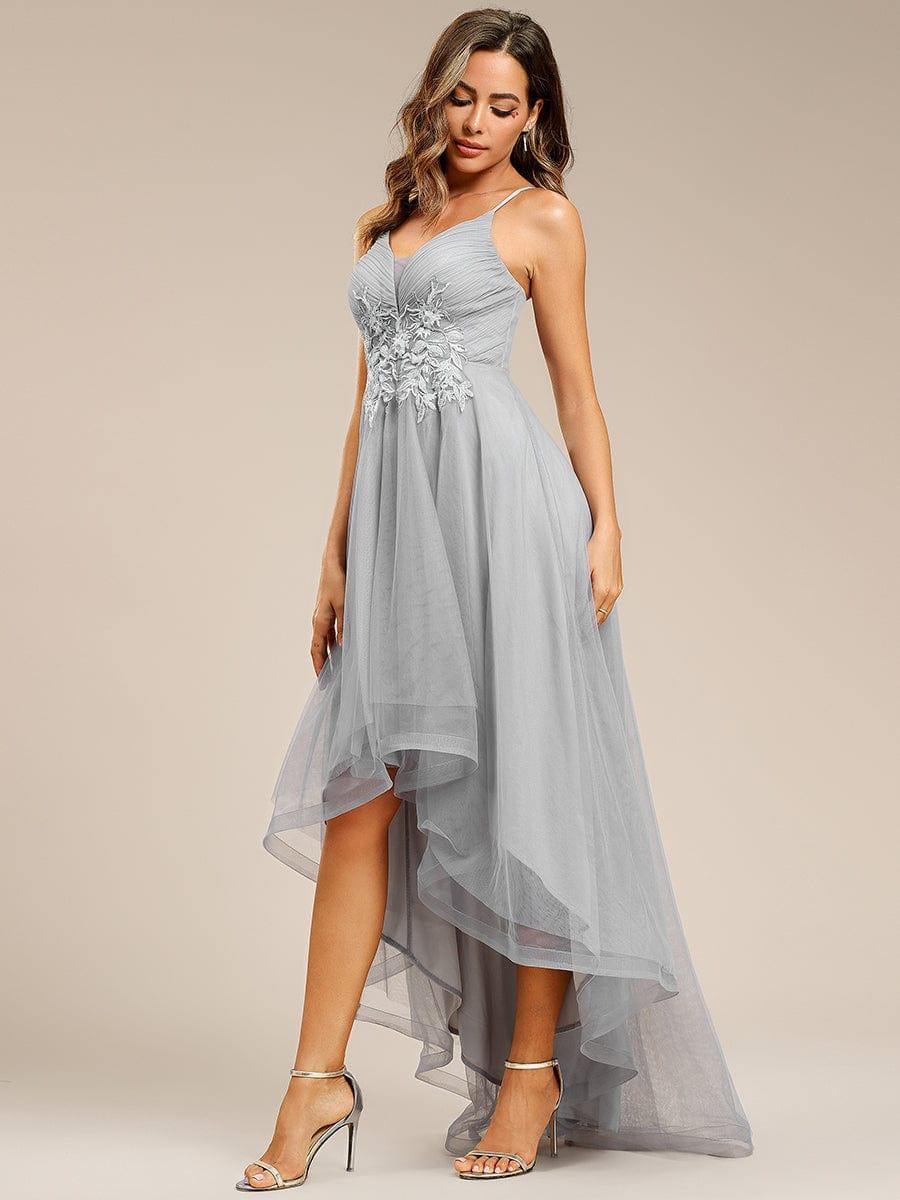 Robe de bal chic et élégante sans manches Ourlet haute basse #Couleur_Rose Robe de bal chic et élégante sans manches Ourlet haute basse