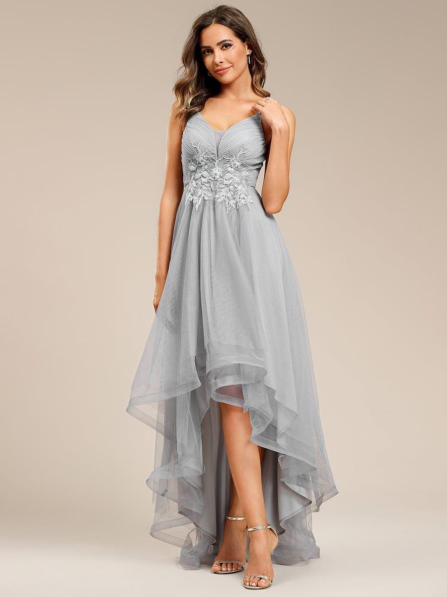Robe de bal chic et élégante sans manches Ourlet haute basse #Couleur_Rose Robe de bal chic et élégante sans manches Ourlet haute basse