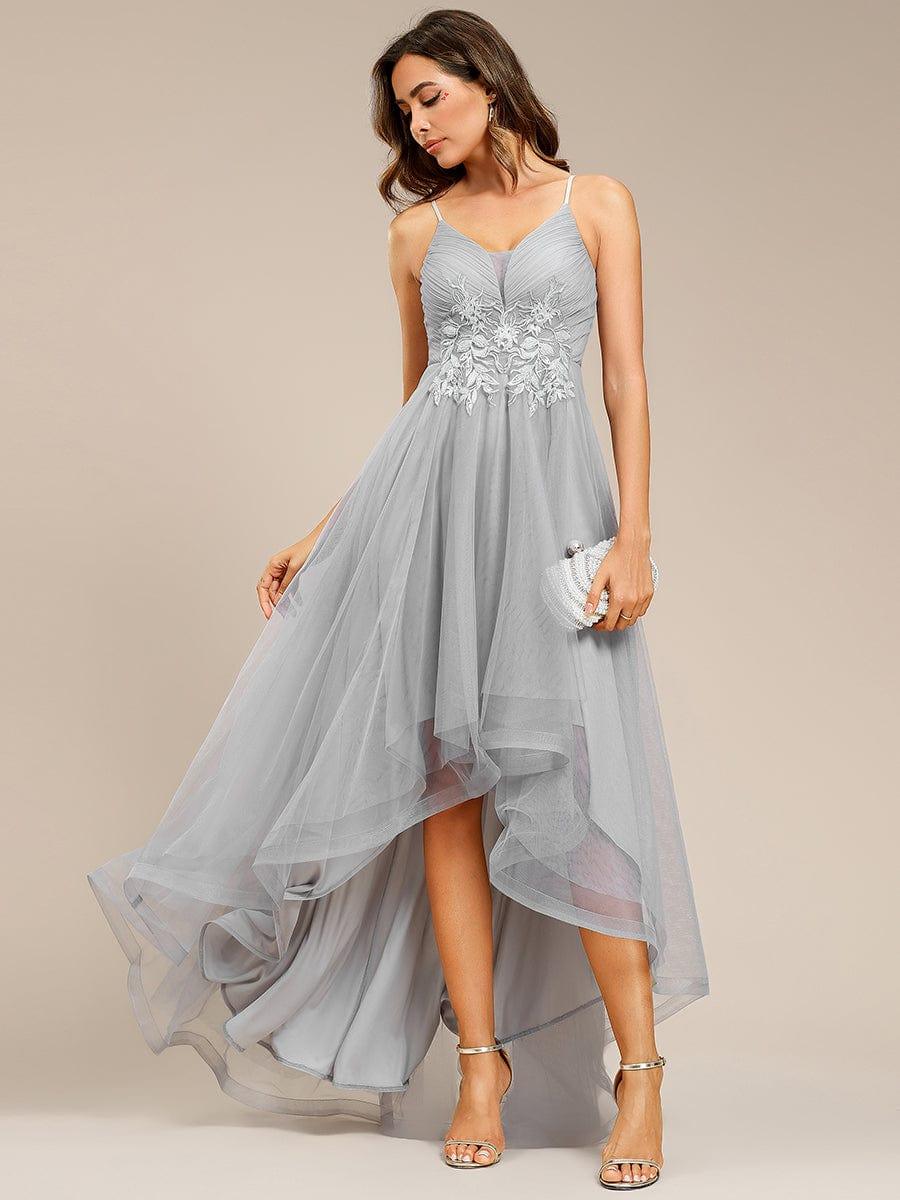 Robe de bal chic et élégante sans manches Ourlet haute basse #Couleur_Rose Robe de bal chic et élégante sans manches Ourlet haute basse