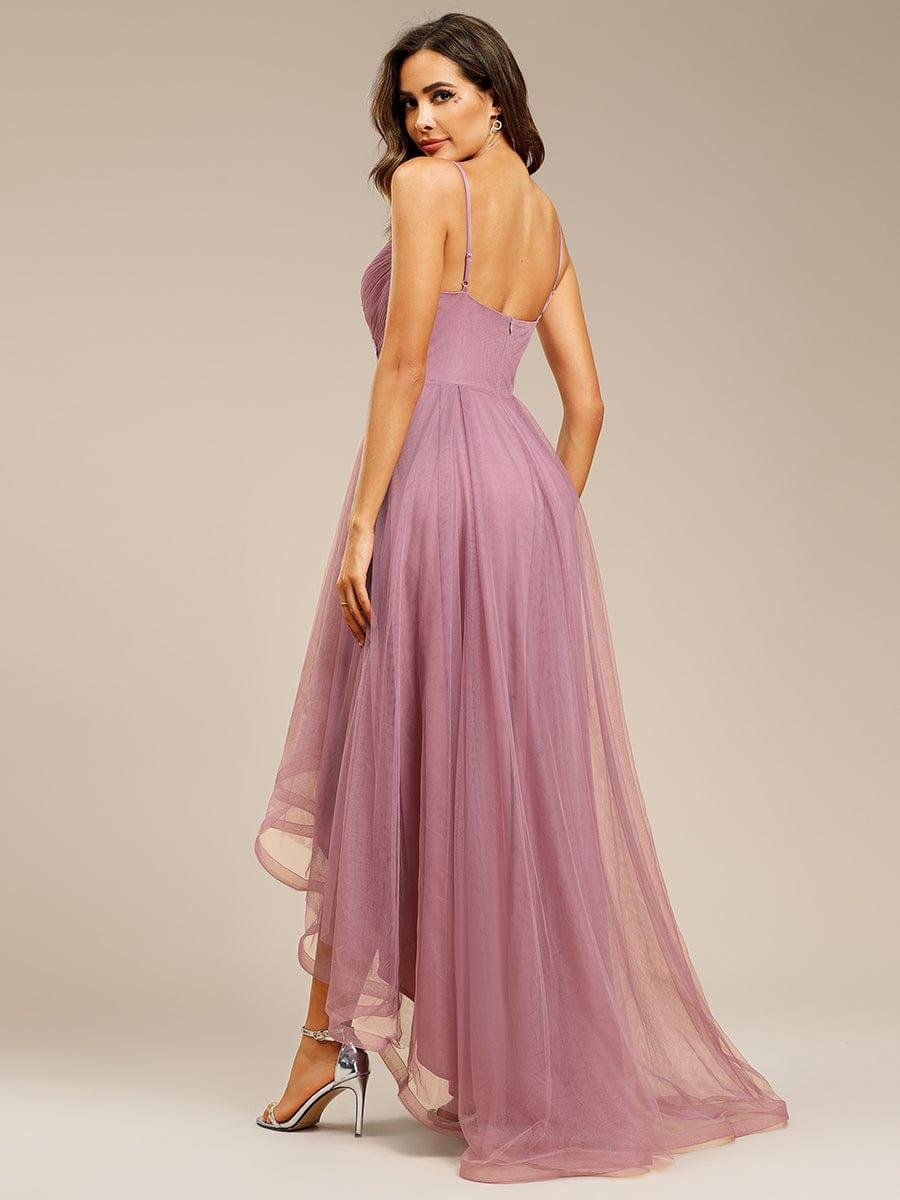 Robe de bal chic et élégante sans manches Ourlet haute basse #Couleur_Rose Robe de bal chic et élégante sans manches Ourlet haute basse