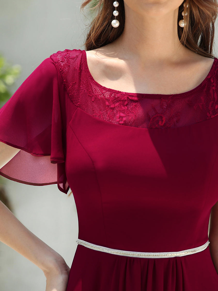 Taille personnalisée Robe de Loisirs Mi-Longue Trapèze à Col Bateau avec Taille Haute #Couleur_Rose Taille personnalisée Robe de soirée Mi-Longue Trapèze à Col avec Taille Haute