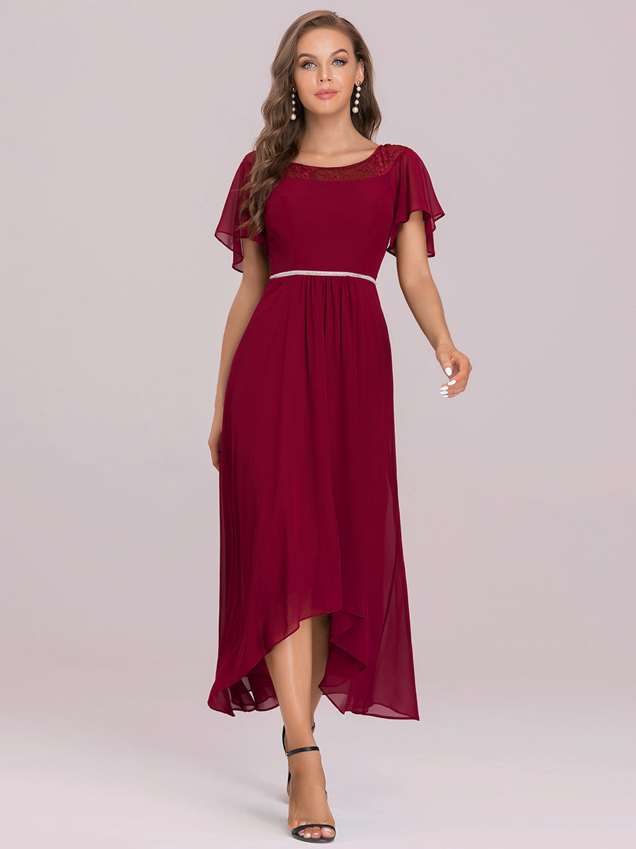 Taille personnalisée Robe de Loisirs Mi-Longue Trapèze à Col Bateau avec Taille Haute #Couleur_Rose Taille personnalisée Robe de soirée Mi-Longue Trapèze à Col avec Taille Haute