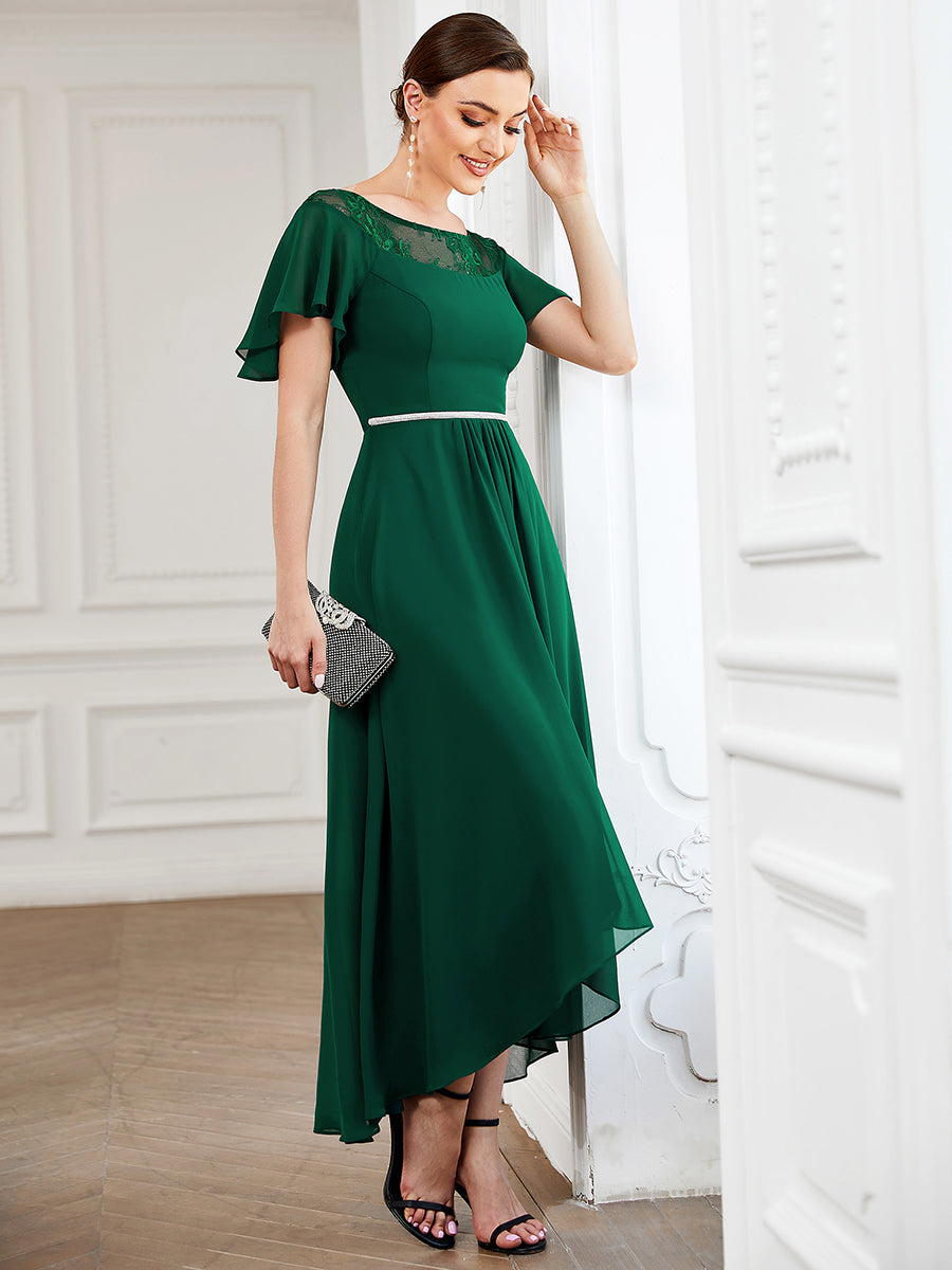 Taille personnalisée Robe de Loisirs Mi-Longue Trapèze à Col Bateau avec Taille Haute #Couleur_Rose Taille personnalisée Robe de soirée Mi-Longue Trapèze à Col avec Taille Haute