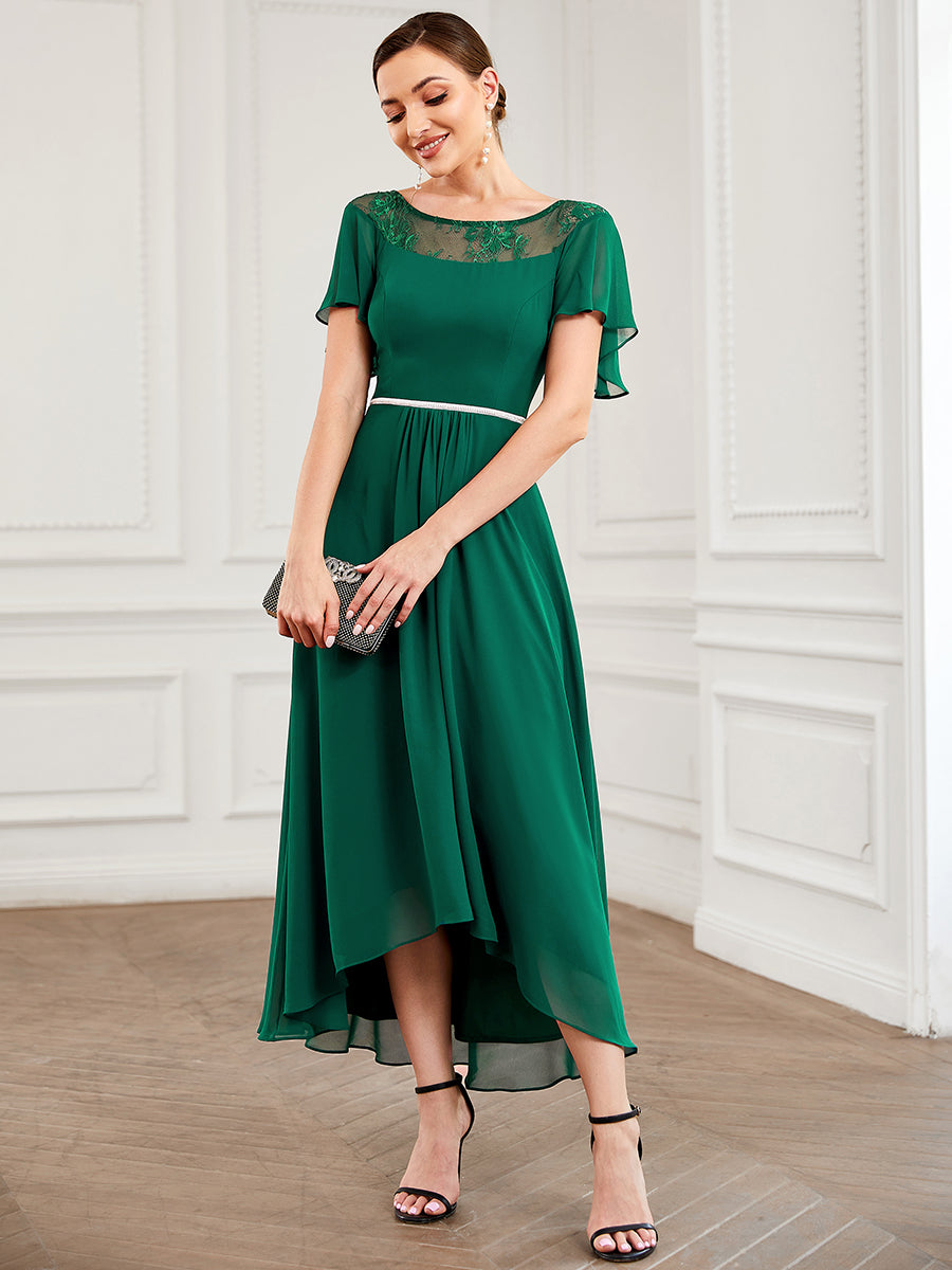 Taille personnalisée Robe de Loisirs Mi-Longue Trapèze à Col Bateau avec Taille Haute #Couleur_Rose Taille personnalisée Robe de soirée Mi-Longue Trapèze à Col avec Taille Haute