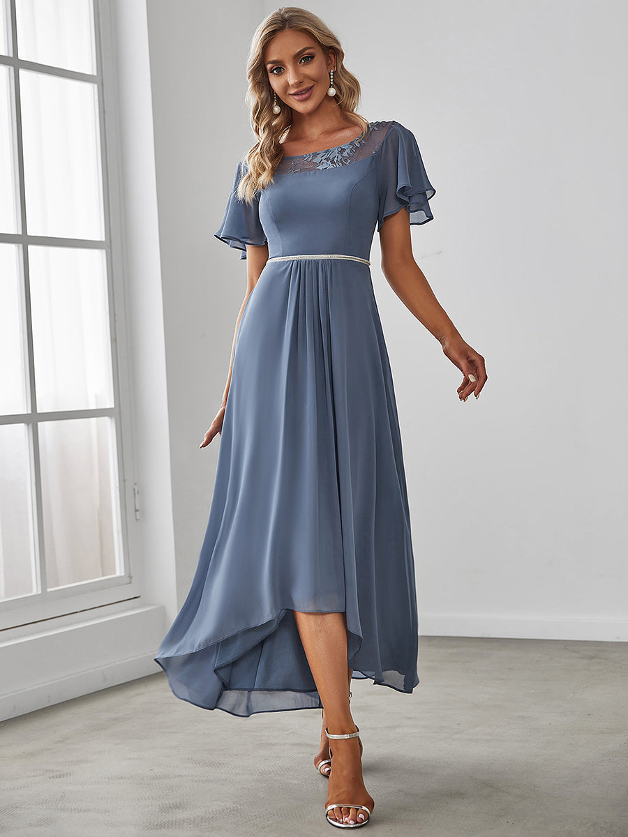Taille personnalisée Robe de Loisirs Mi-Longue Trapèze à Col Bateau avec Taille Haute #Couleur_Rose Taille personnalisée Robe de soirée Mi-Longue Trapèze à Col avec Taille Haute