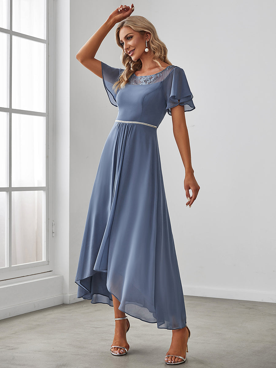 Taille personnalisée Robe de Loisirs Mi-Longue Trapèze à Col Bateau avec Taille Haute #Couleur_Rose Taille personnalisée Robe de soirée Mi-Longue Trapèze à Col avec Taille Haute