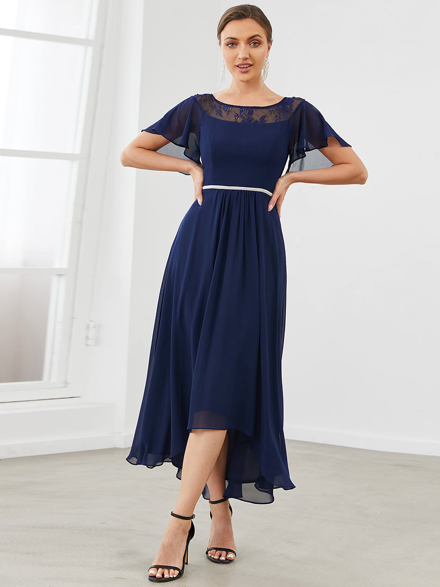 Taille personnalisée Robe de Loisirs Mi-Longue Trapèze à Col Bateau avec Taille Haute #Couleur_Rose Taille personnalisée Robe de soirée Mi-Longue Trapèze à Col avec Taille Haute