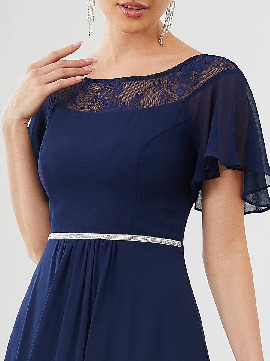 Taille personnalisée Robe de Loisirs Mi-Longue Trapèze à Col Bateau avec Taille Haute #Couleur_Rose Taille personnalisée Robe de soirée Mi-Longue Trapèze à Col avec Taille Haute
