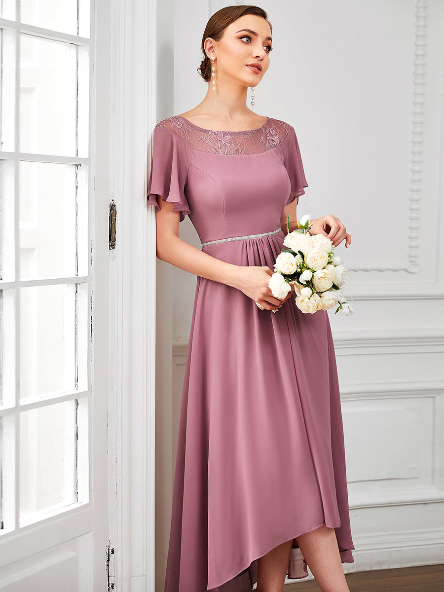 Taille personnalisée Robe de Loisirs Mi-Longue Trapèze à Col Bateau avec Taille Haute #Couleur_Rose Taille personnalisée Robe de soirée Mi-Longue Trapèze à Col avec Taille Haute