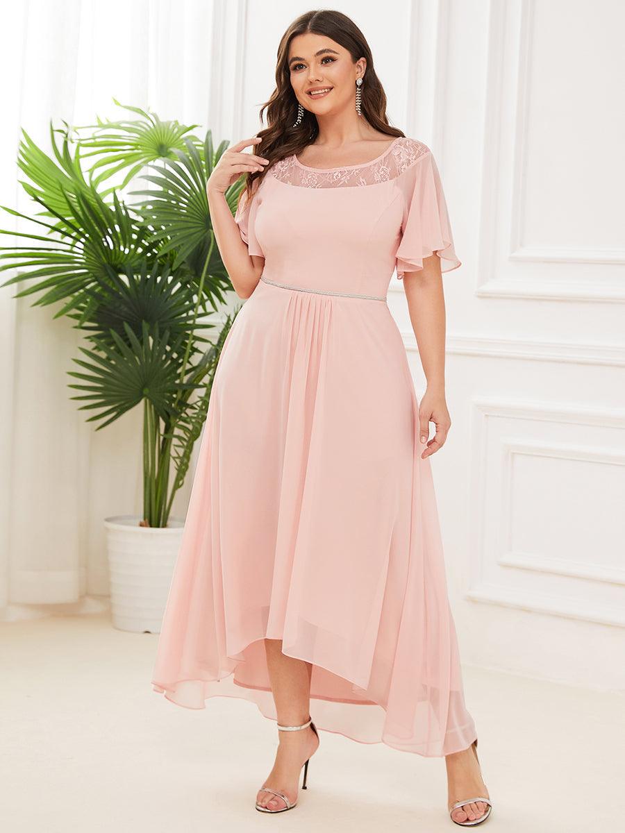 Robe mi-longue trapèze décontractée à encolure bateau pour femmes de grande taille avec ourlets asymétriques #Couleur_Marine Fume Robe mi-longue trapèze décontractée à encolure bateau pour femmes de grande taille avec ourlets asymétriques