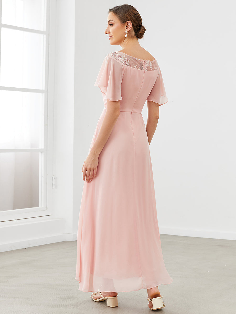 Taille personnalisée Robe de Loisirs Mi-Longue Trapèze à Col Bateau avec Taille Haute #Couleur_Rose Taille personnalisée Robe de soirée Mi-Longue Trapèze à Col avec Taille Haute