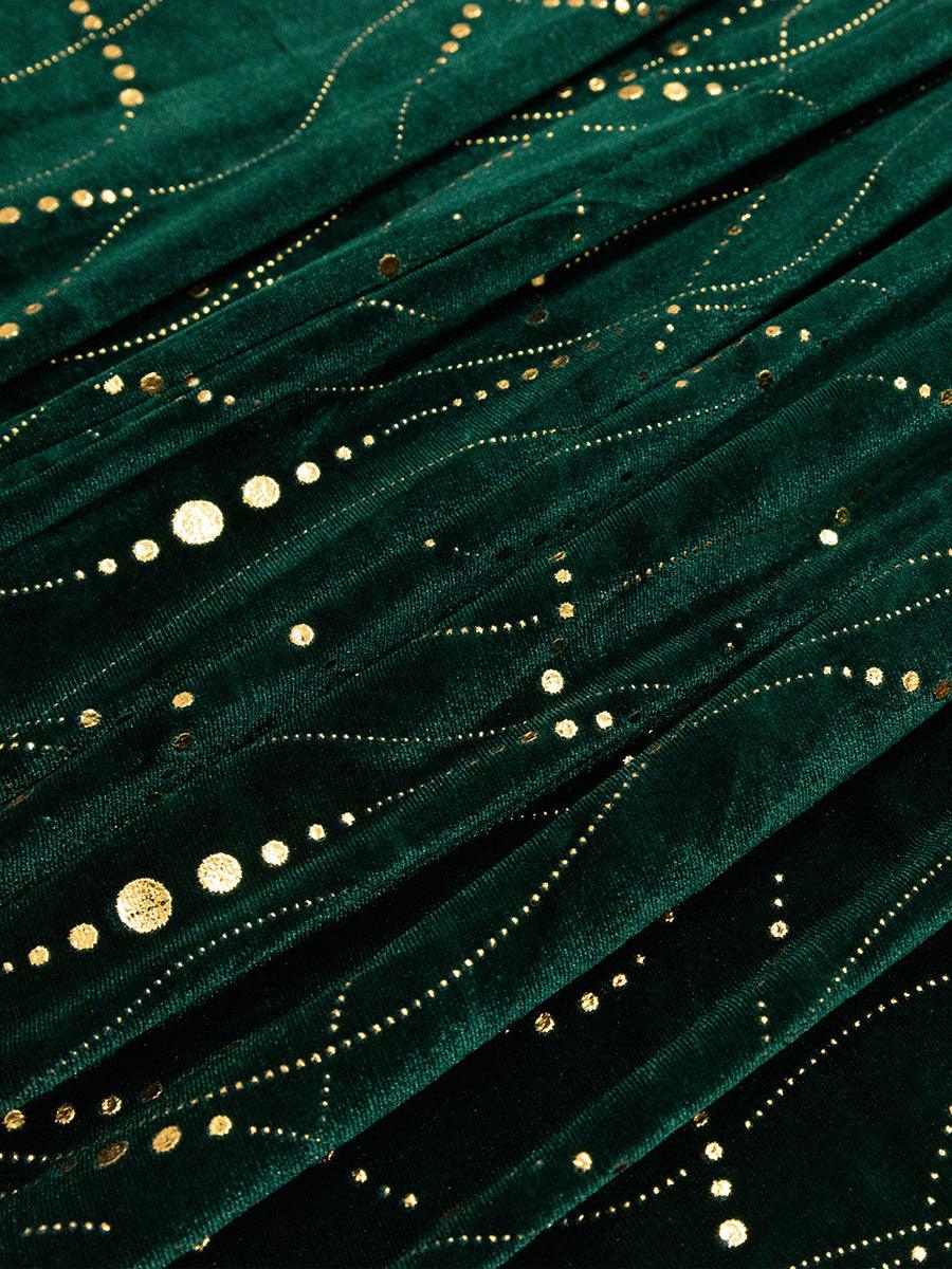 élégante Robe De Soirée En Velours Haute-basse #Couleur_Vert Fonce élégante Robe De Soirée En Velours Haute-basse