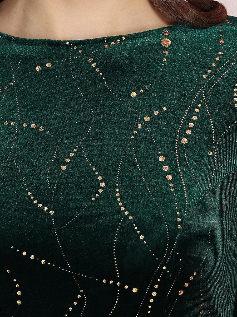 élégante Robe De Soirée En Velours Haute-basse #Couleur_Vert Fonce élégante Robe De Soirée En Velours Haute-basse