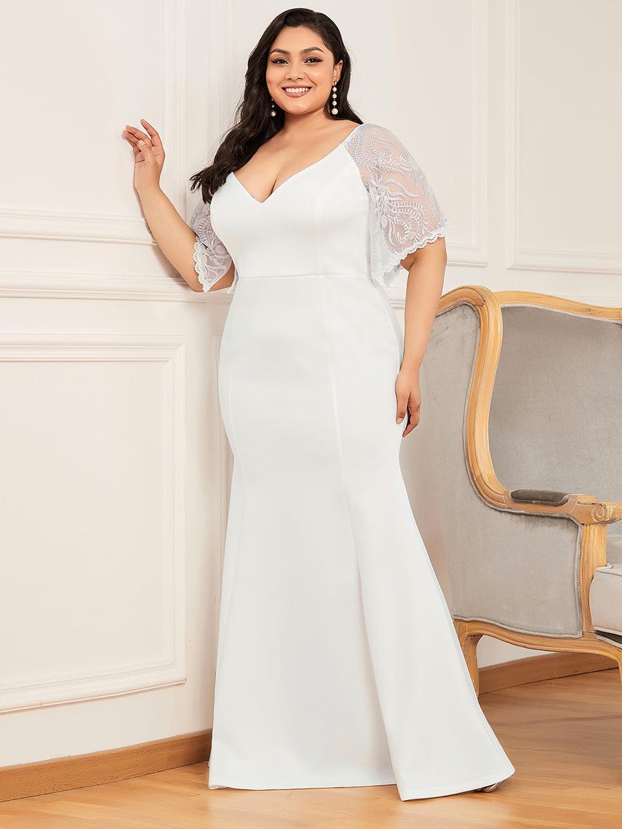 Taille personnalisée Robe de Soirée Sirène Moulante Sexy à Col en V #Couleur_Bordeaux Taille personnalisée Robe de Soirée Sirène Moulante Sexy à Col en V
