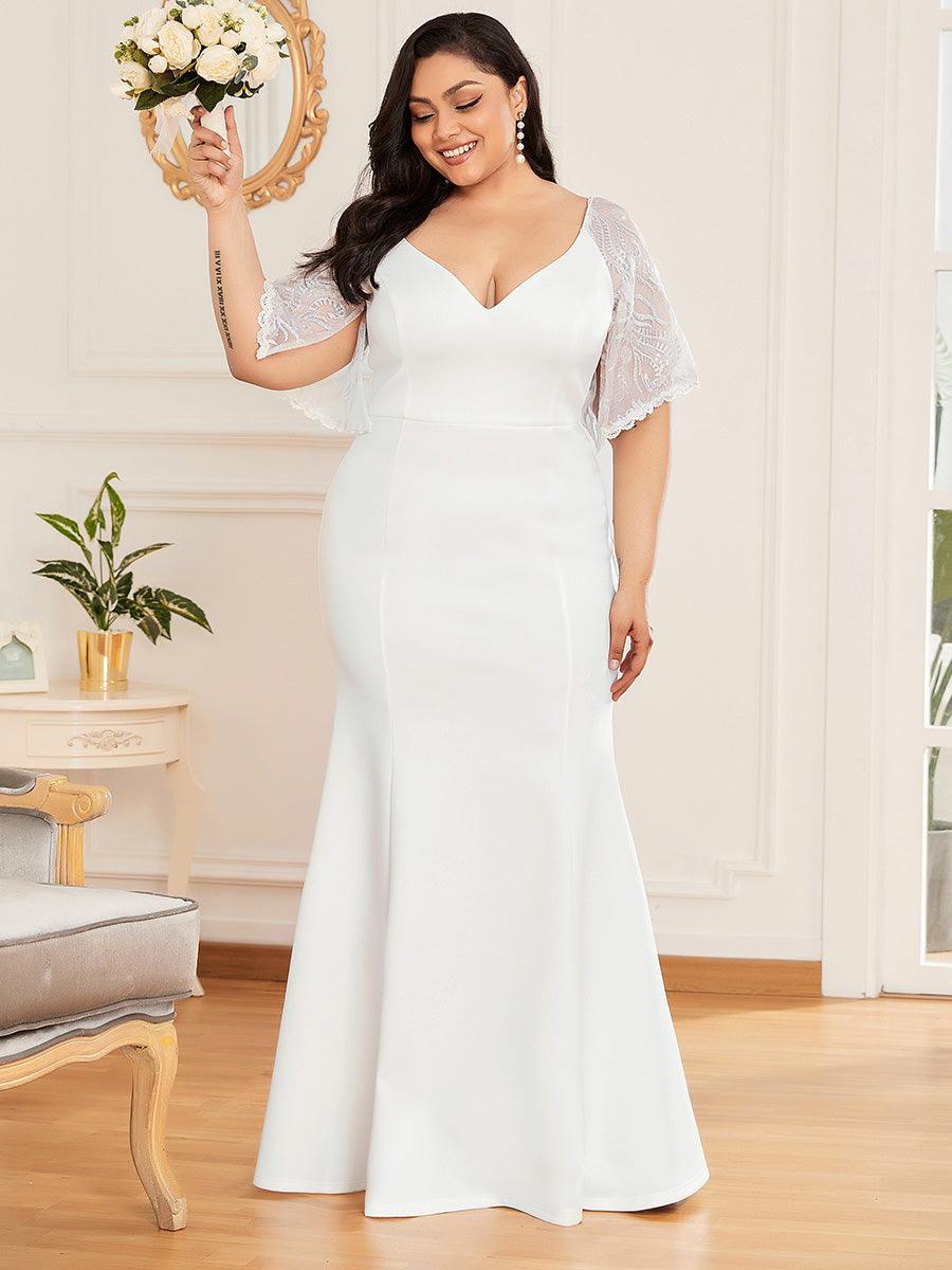 Taille personnalisée Robe de Soirée Sirène Moulante Sexy à Col en V #Couleur_Bordeaux Taille personnalisée Robe de Soirée Sirène Moulante Sexy à Col en V