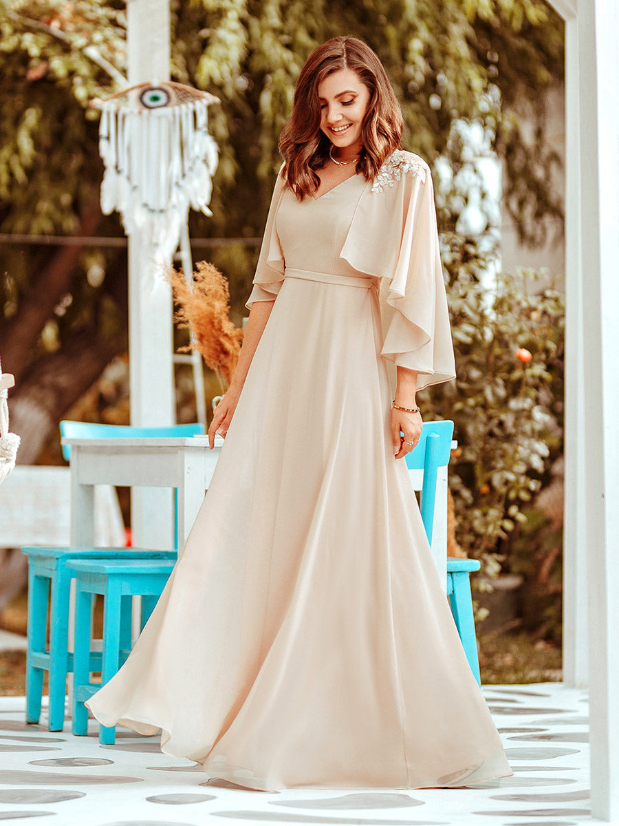 Taille personnalisée Robe de Demoiselle d'Honneur élégante en Mousseline #Couleur_Bordeaux Taille personnalisée Robe de Demoiselle d'Honneur élégante en Mousseline