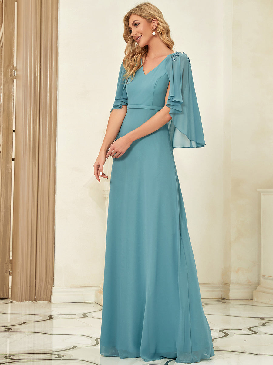 Taille personnalisée Robe de Demoiselle d'Honneur élégante en Mousseline #Couleur_Bordeaux Taille personnalisée Robe de Demoiselle d'Honneur élégante en Mousseline