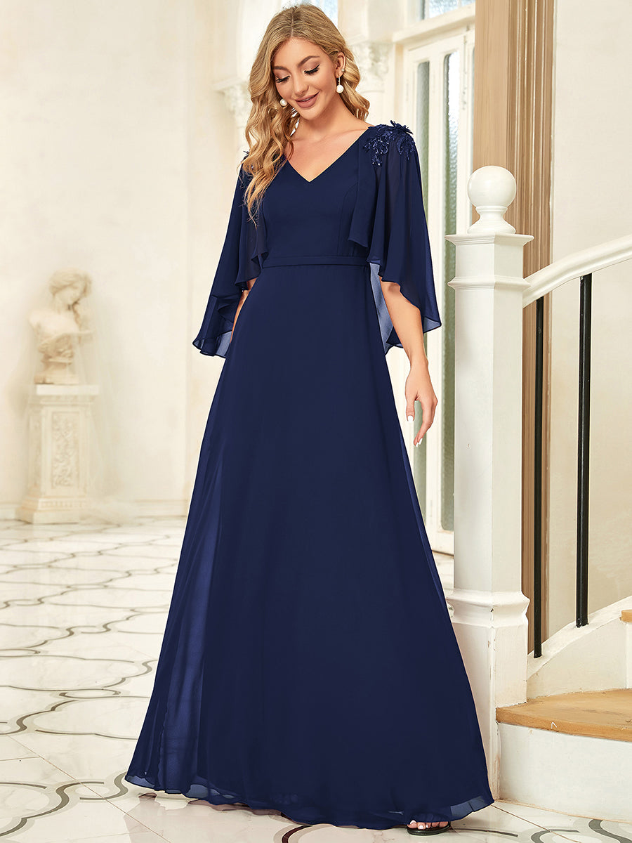 Taille personnalisée Robe de Demoiselle d'Honneur élégante en Mousseline #Couleur_Bordeaux Taille personnalisée Robe de Demoiselle d'Honneur élégante en Mousseline