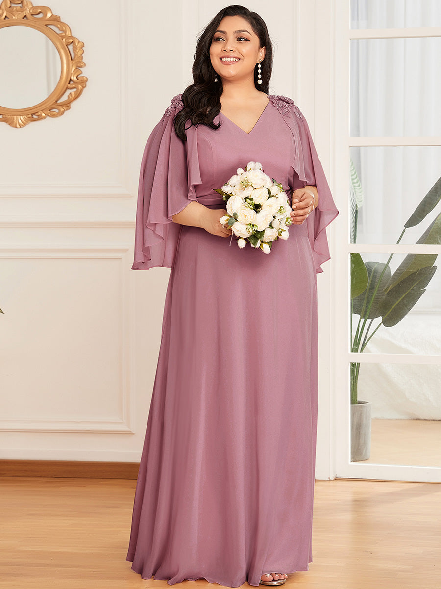 Taille personnalisée Robe de Demoiselle d'Honneur élégante en Mousseline #Couleur_Bordeaux Taille personnalisée Robe de Demoiselle d'Honneur élégante en Mousseline