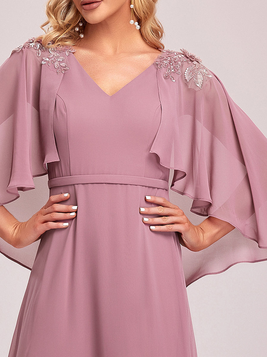 Taille personnalisée Robe de Demoiselle d'Honneur élégante en Mousseline #Couleur_Bordeaux Taille personnalisée Robe de Demoiselle d'Honneur élégante en Mousseline