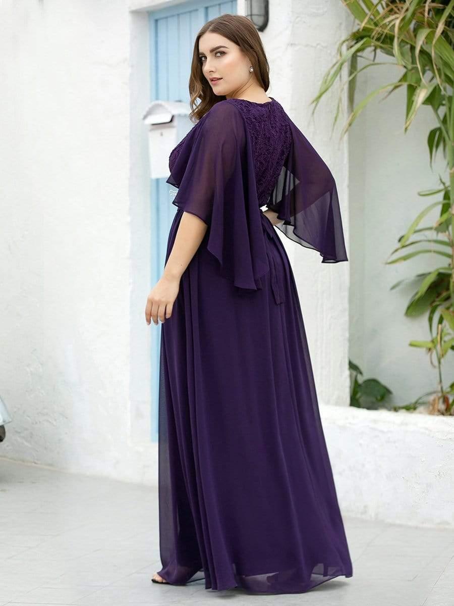 Taille personnalisée Robe de soirée élégante en mousseline à col en V profond #Couleur_Bordeaux Taille personnalisée Robe de soirée élégante en mousseline à col en V profond