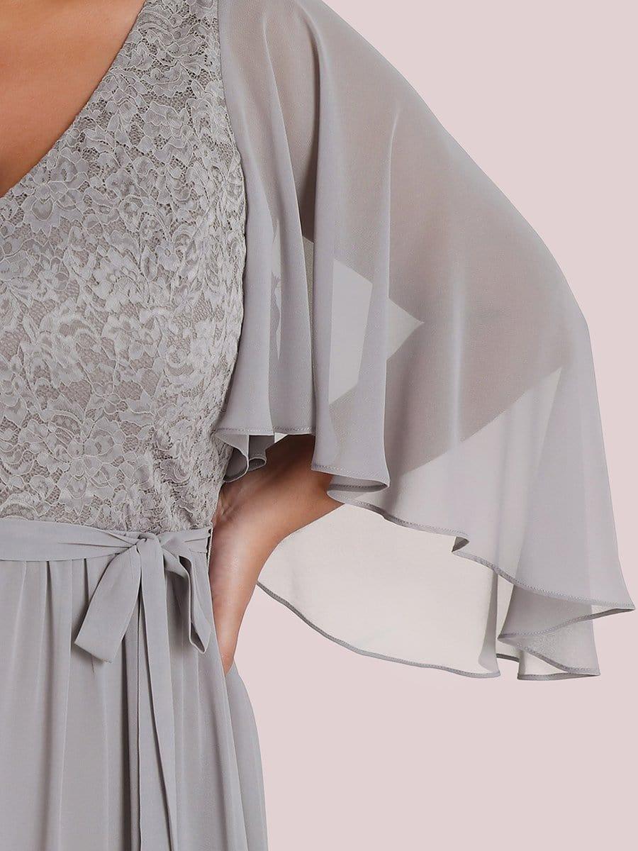 Taille personnalisée Robe de soirée élégante en mousseline à col en V profond #Couleur_Bordeaux Taille personnalisée Robe de soirée élégante en mousseline à col en V profond