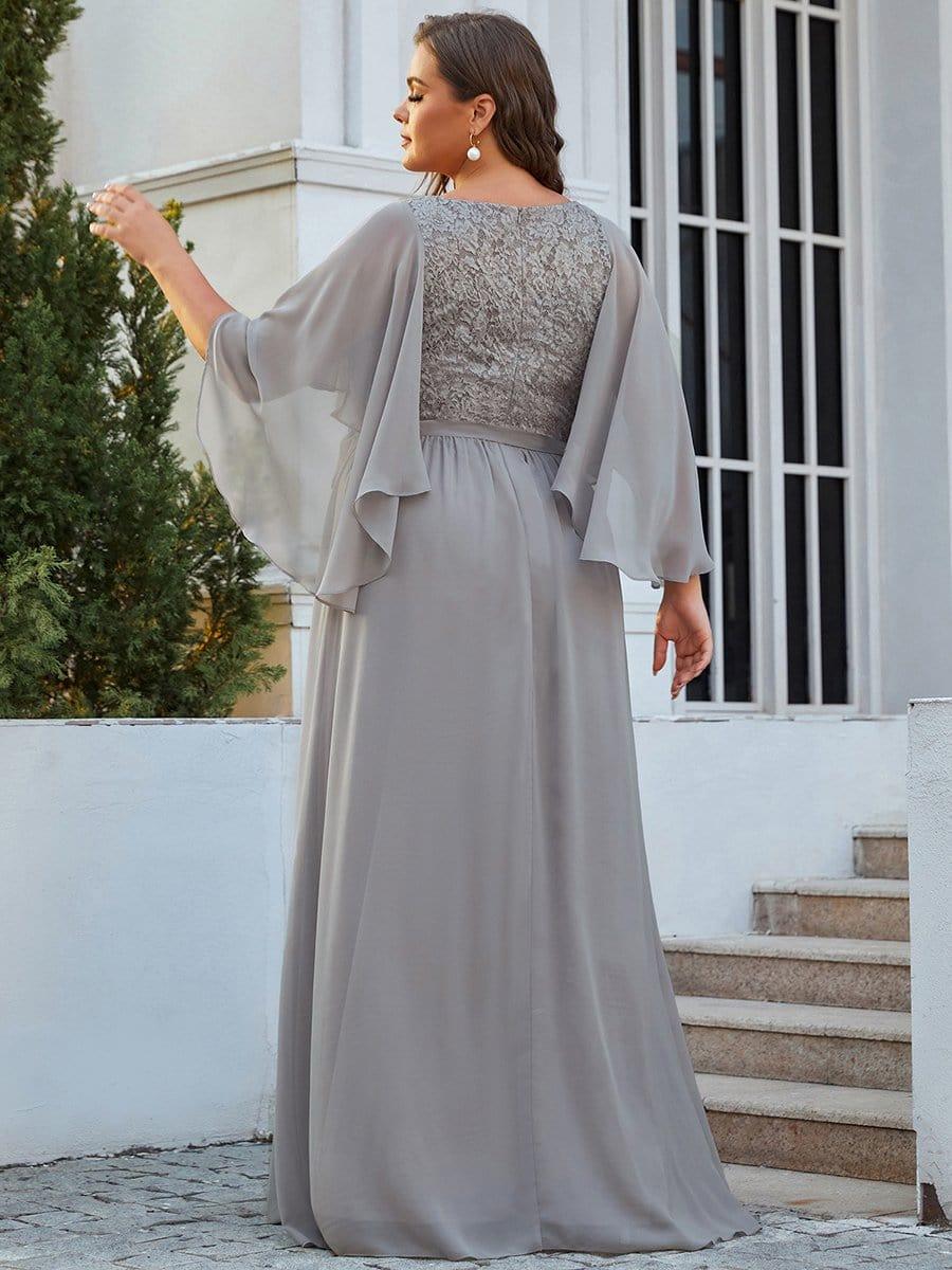 Taille personnalisée Robe de soirée élégante en mousseline à col en V profond #Couleur_Bordeaux Taille personnalisée Robe de soirée élégante en mousseline à col en V profond