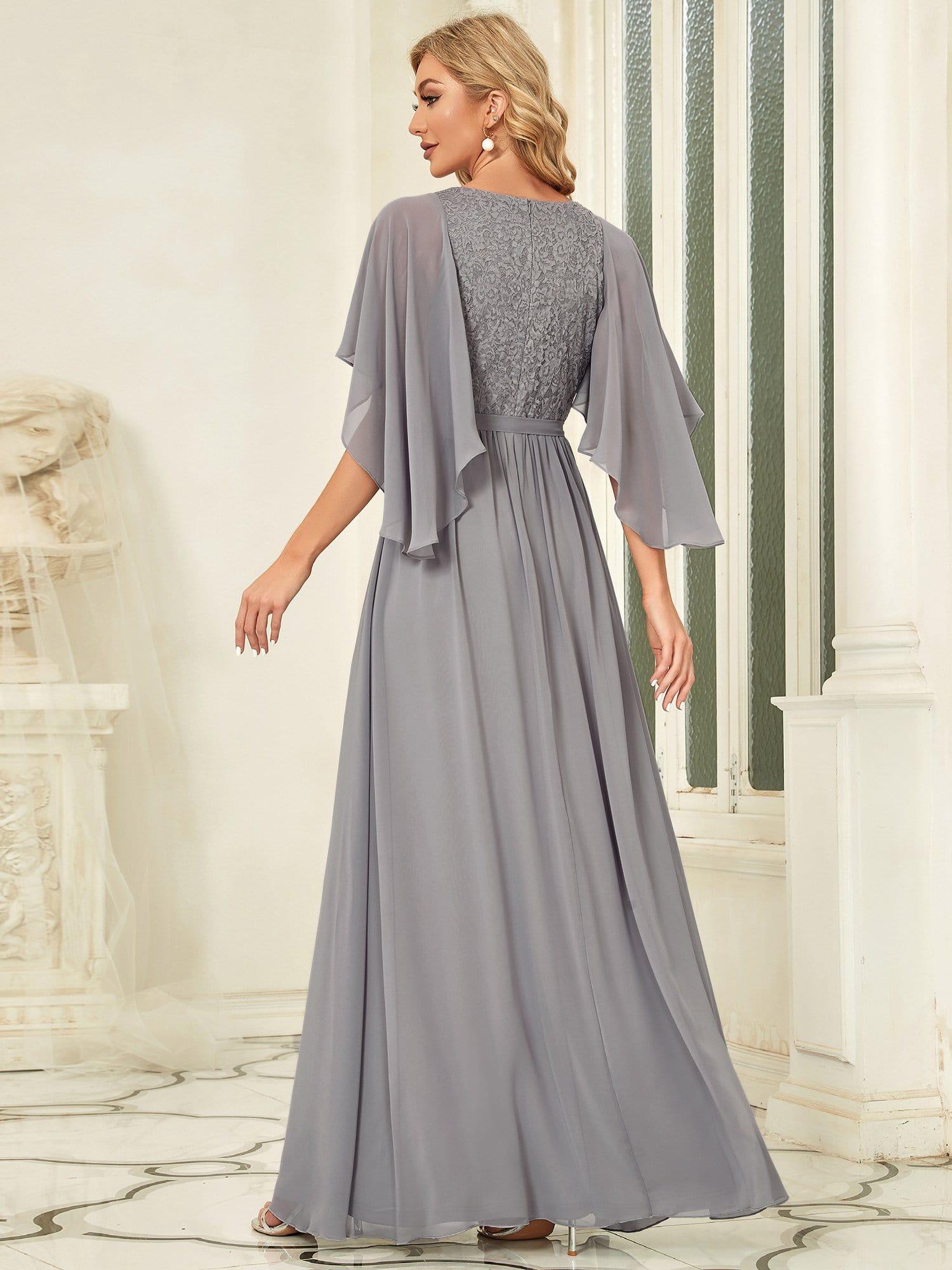 Taille personnalisée Robe de soirée élégante en mousseline à col en V profond #Couleur_Bordeaux Taille personnalisée Robe de soirée élégante en mousseline à col en V profond