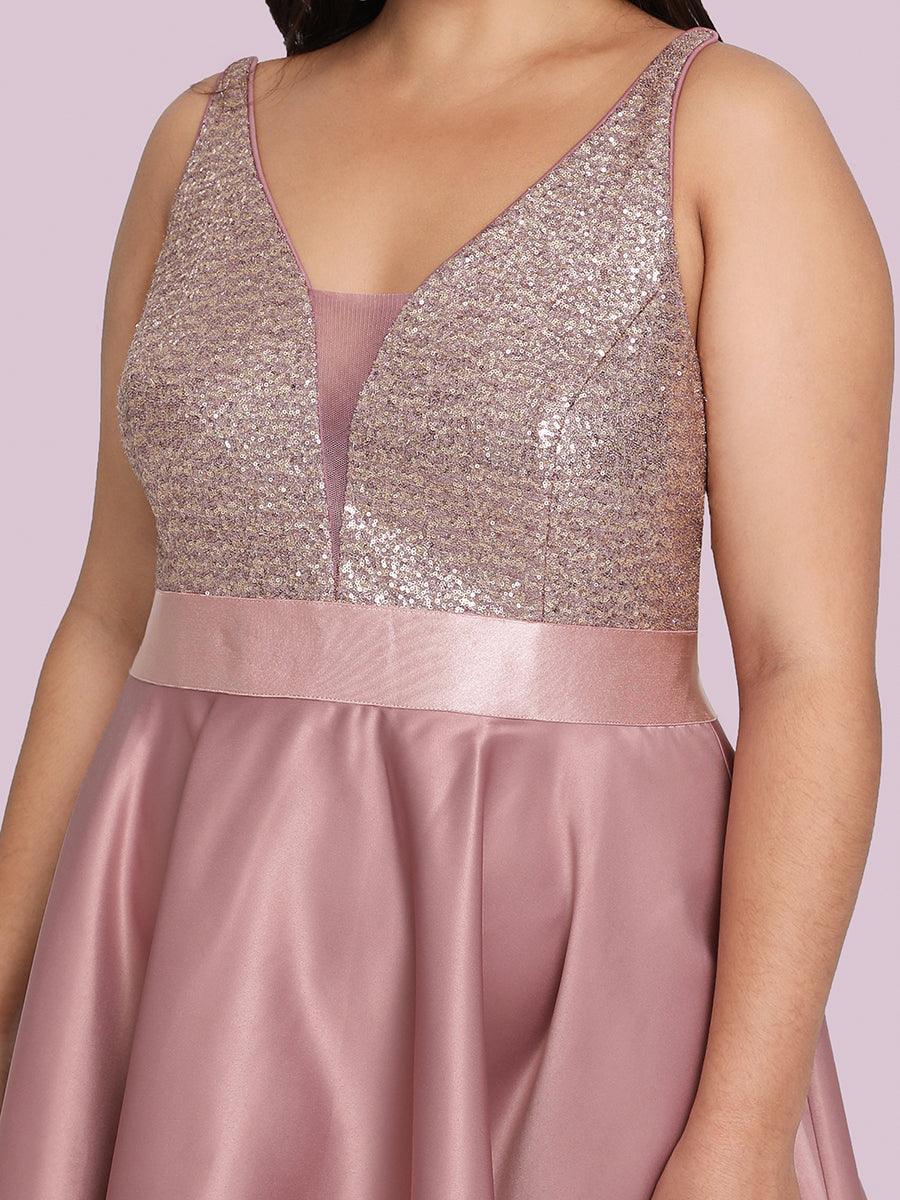 Robe de Bal Grande Taille Scintillante Sexy avec Dos Nu et Ourlet Irrégulier #Couleur_Vert Fonce Robe de Bal Grande Taille Scintillante Sexy avec Dos Nu et Ourlet Irrégulier