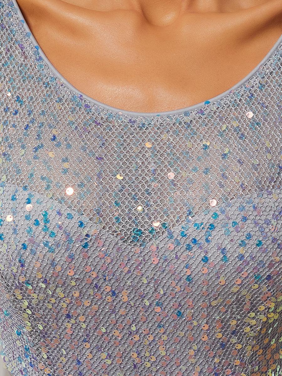 Taille personnalisée Robe de soirée encolure ronde sequins #Couleur_Blush Taille personnalisée Robe de soirée encolure ronde sequins