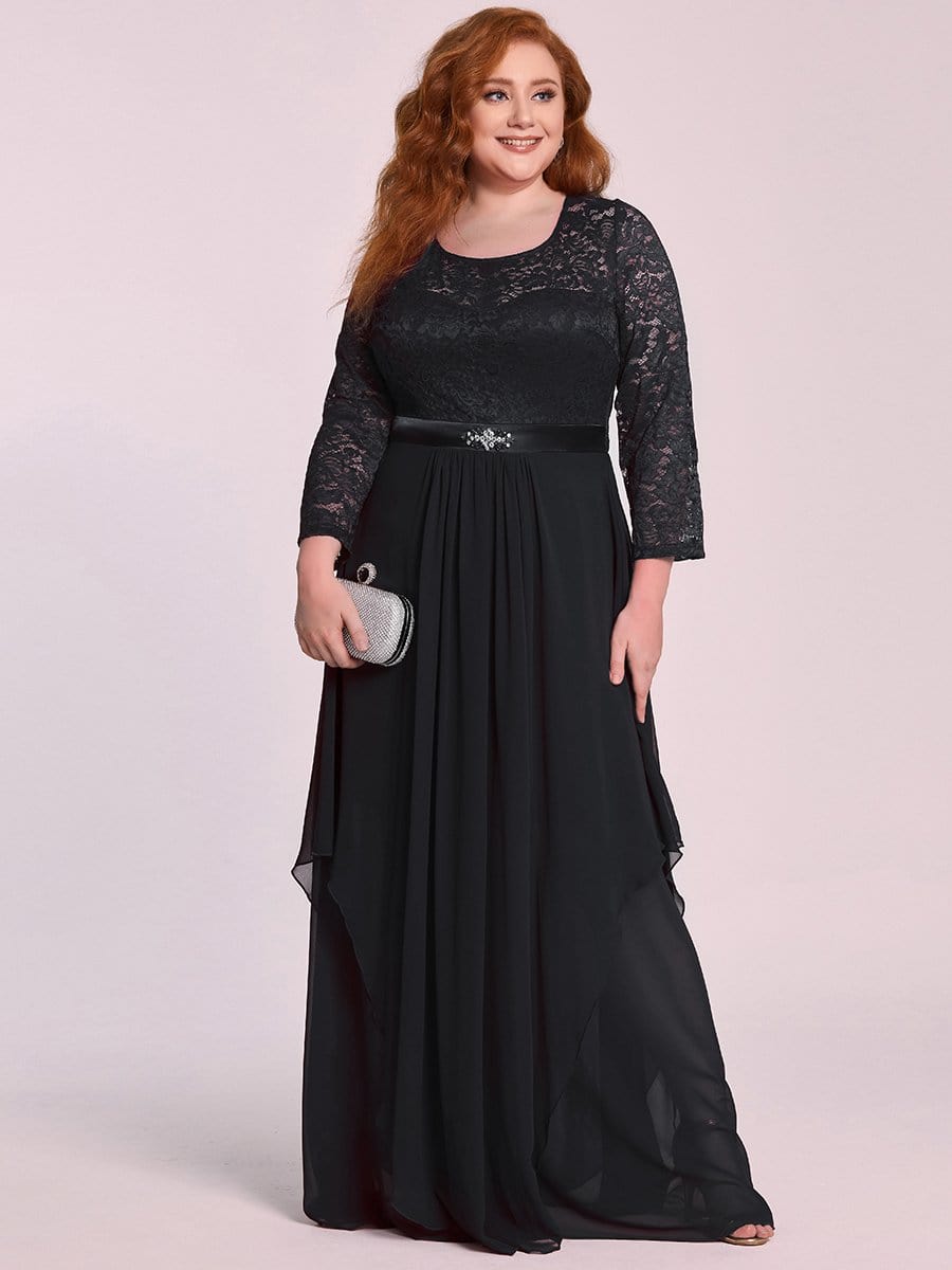 Dentelle Manches 3/4 Étage Longueur Robes Mère de la Mariée #Couleur_Bordeaux Dentelle Manches 3/4 Étage Longueur Robes Mère de la Mariée