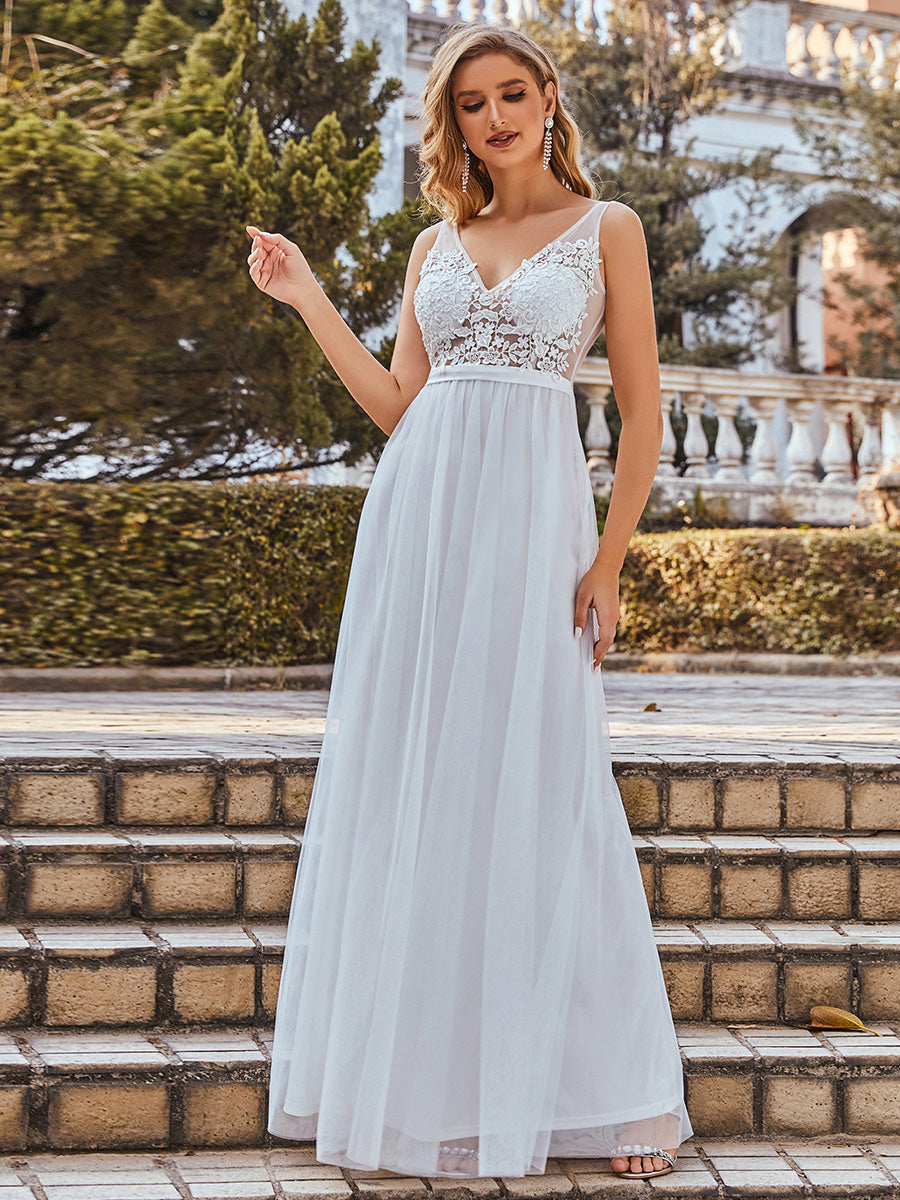 Taille personnalisée Robe Demoiselle d'Honneur Longue en Dentelle Florale #Couleur_Bleu Fume Taille personnalisée Robe Demoiselle d'Honneur Longue en Dentelle Florale