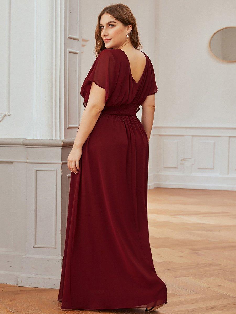 Taille personnalisée Robe de soirée Mousseline taille empire pour femmes #Couleur_Vert Fonce Taille personnalisée Robe de soirée Mousseline taille empire pour femmes