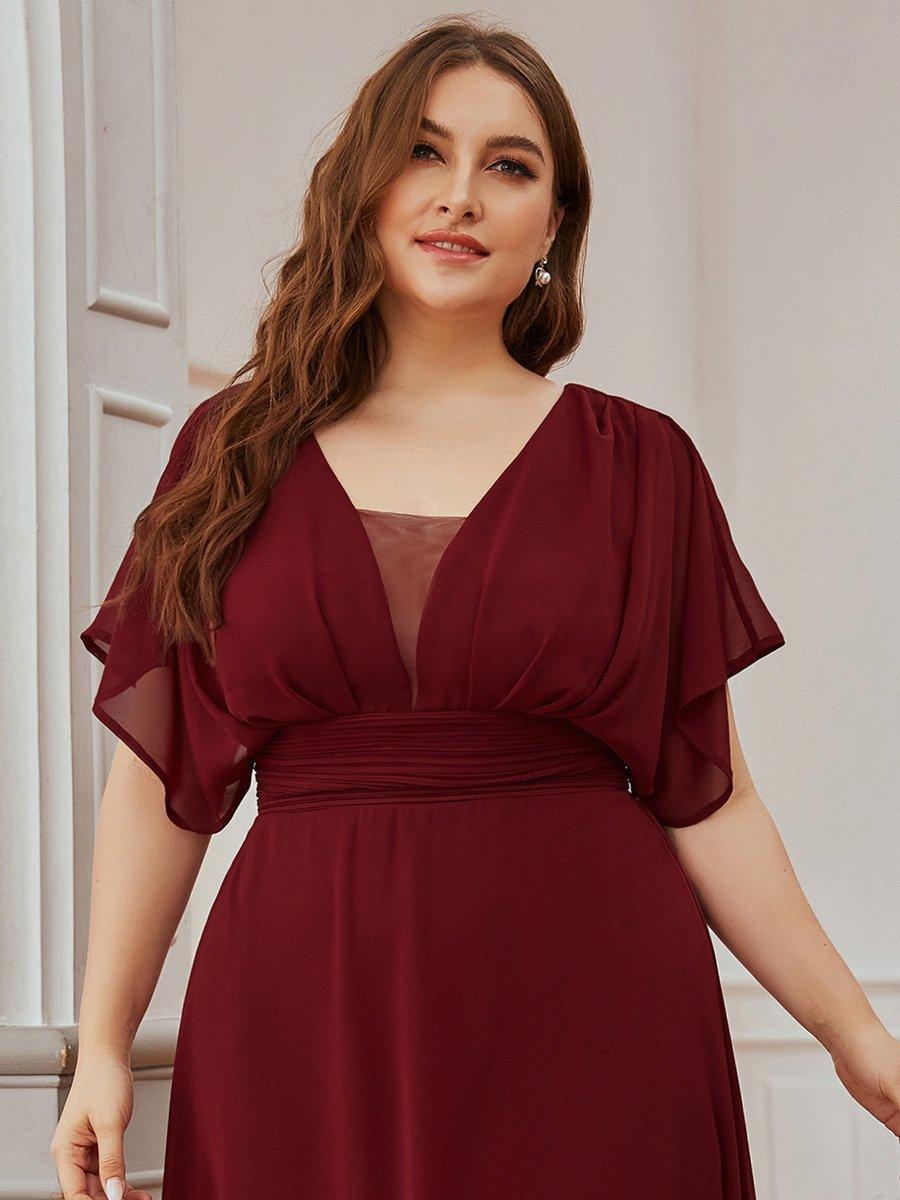 Taille personnalisée Robe de soirée Mousseline taille empire pour femmes #Couleur_Vert Fonce Taille personnalisée Robe de soirée Mousseline taille empire pour femmes