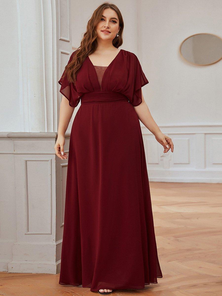 Taille personnalisée Robe de soirée Mousseline taille empire pour femmes #Couleur_Vert Fonce Taille personnalisée Robe de soirée Mousseline taille empire pour femmes