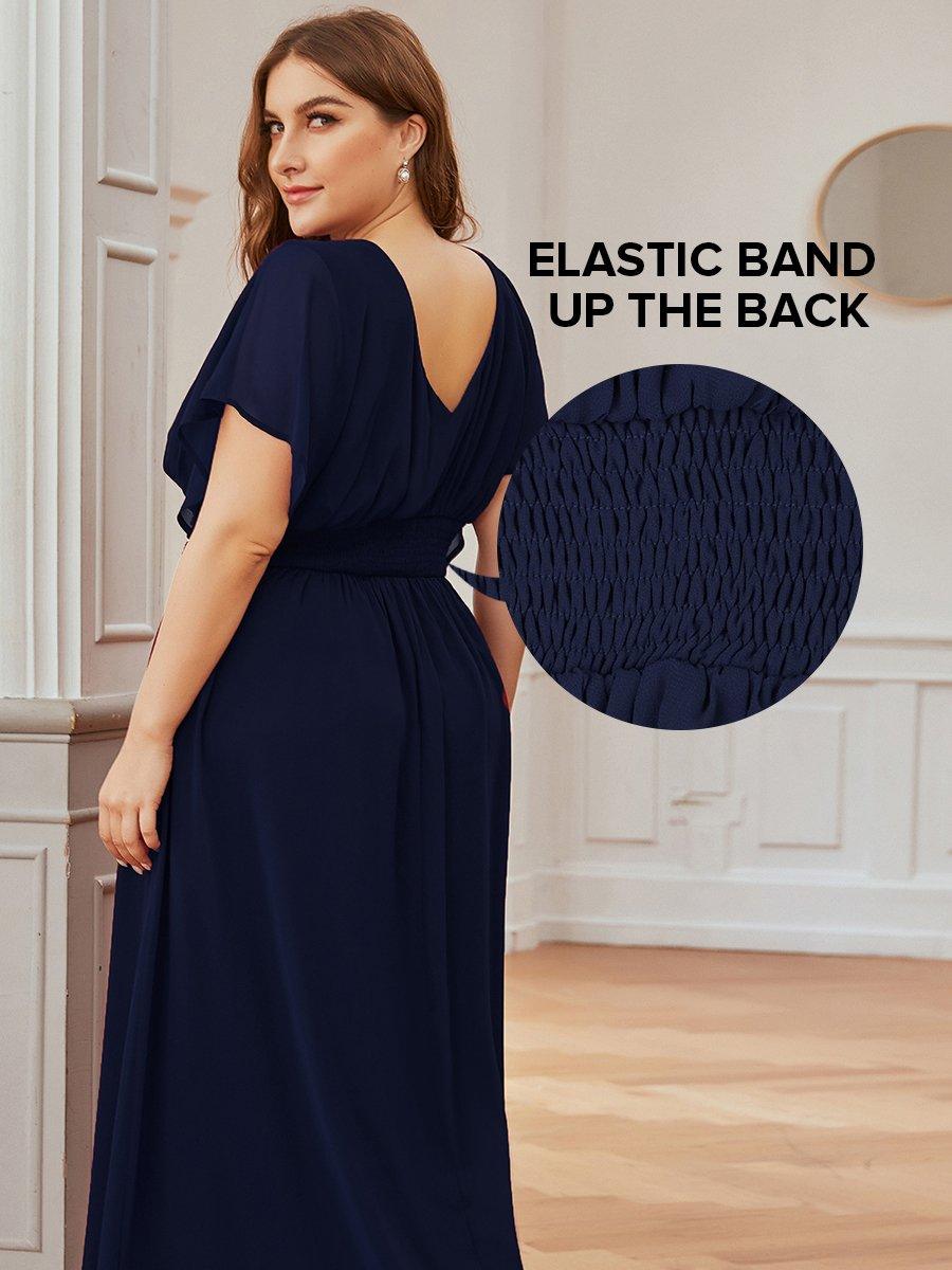 Taille personnalisée Robe de soirée Mousseline taille empire pour femmes #Couleur_Vert Fonce Taille personnalisée Robe de soirée Mousseline taille empire pour femmes