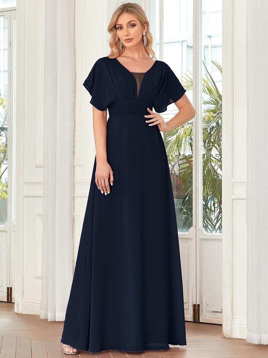 Taille personnalisée Robe de soirée Mousseline taille empire pour femmes #Couleur_Vert Fonce Taille personnalisée Robe de soirée Mousseline taille empire pour femmes