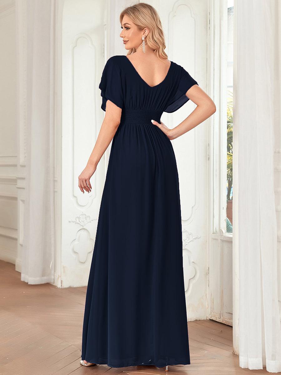 Taille personnalisée Robe de soirée Mousseline taille empire pour femmes #Couleur_Vert Fonce Taille personnalisée Robe de soirée Mousseline taille empire pour femmes