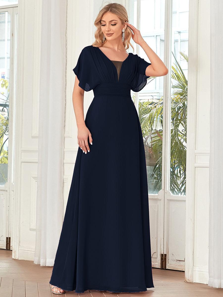 Taille personnalisée Robe de soirée Mousseline taille empire pour femmes #Couleur_Vert Fonce Taille personnalisée Robe de soirée Mousseline taille empire pour femmes