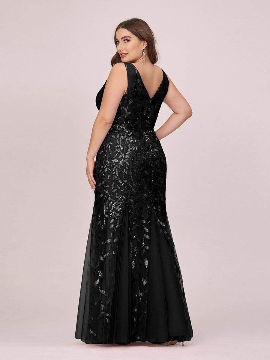 Taille personnalisée Robe de soirée Longue Sexy en sequins col en V pour femmes #Couleur_Blanc Taille personnalisée Robe de soirée Longue Sexy en sequins col en V pour femmes