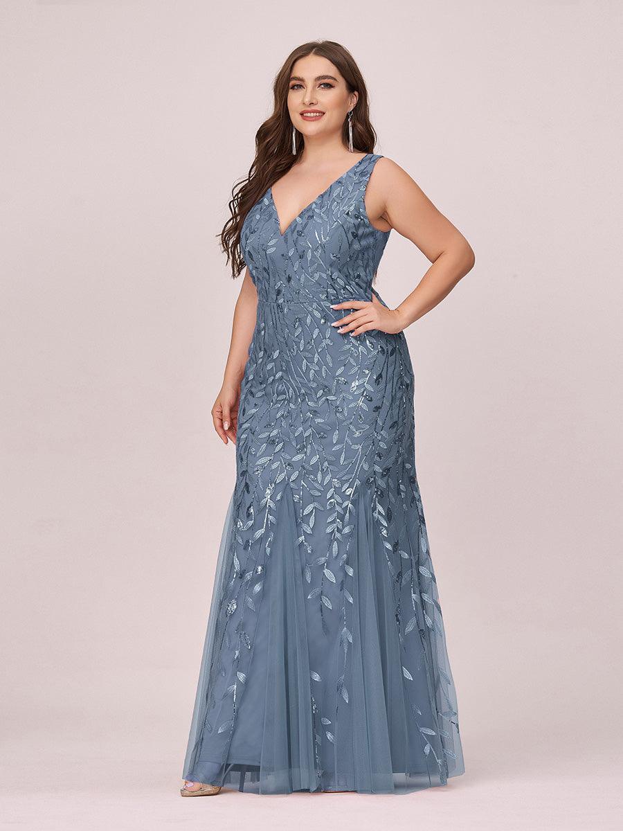 Taille personnalisée Robe de soirée Longue Sexy en sequins col en V pour femmes #Couleur_Blanc Taille personnalisée Robe de soirée Longue Sexy en sequins col en V pour femmes