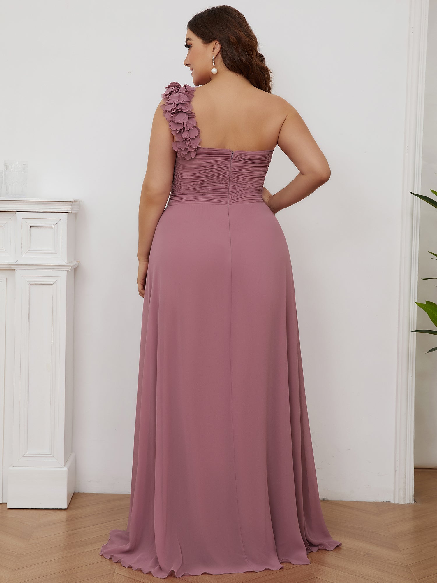Taille personnalisée Robes de Demoiselle d'Honneur à Une épaule pour Femmes #Couleur_Rose Taille personnalisée Robes de Demoiselle d'Honneur à Une épaule pour Femmes
