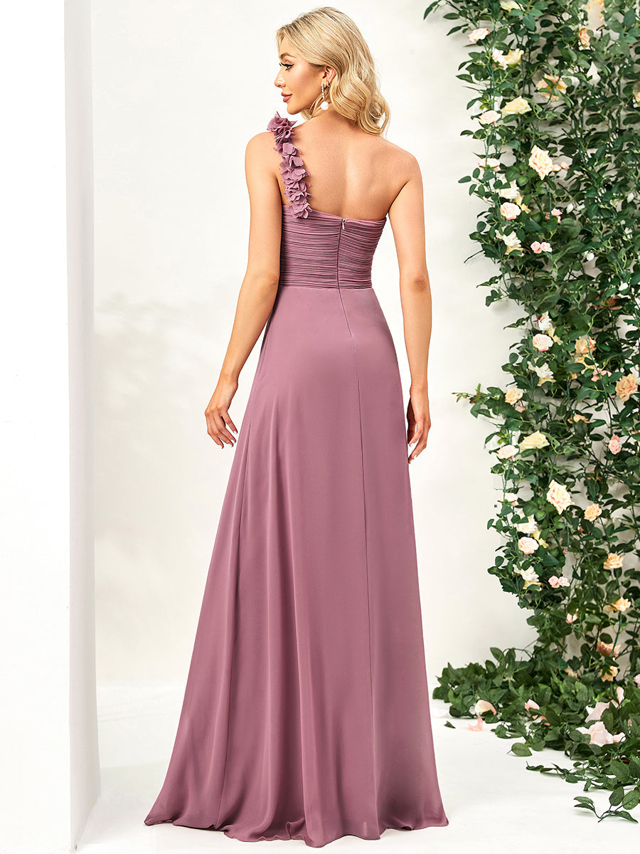 Taille personnalisée Robes de Demoiselle d'Honneur à Une épaule pour Femmes #Couleur_Rose Taille personnalisée Robes de Demoiselle d'Honneur à Une épaule pour Femmes