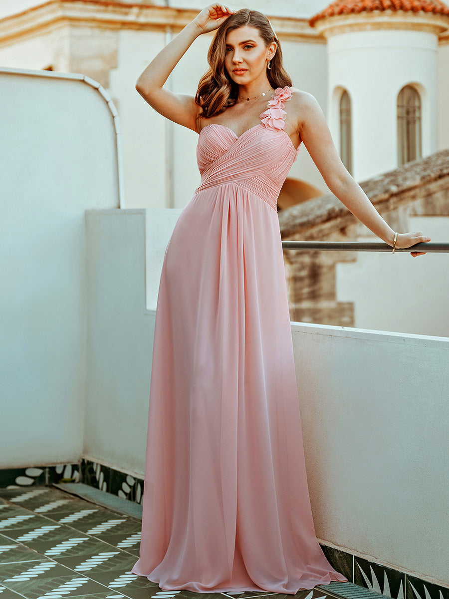 Taille personnalisée Robes de Demoiselle d'Honneur à Une épaule pour Femmes #Couleur_Rose Taille personnalisée Robes de Demoiselle d'Honneur à Une épaule pour Femmes