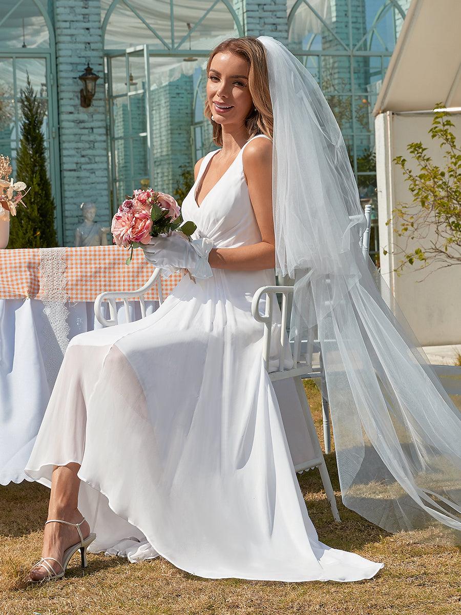 Taille personnalisée Robes de Soirée Chiffon à Col en V Haut Bas #Couleur_Rose Taille personnalisée Robes de Soirée Chiffon à Col en V Haut Bas