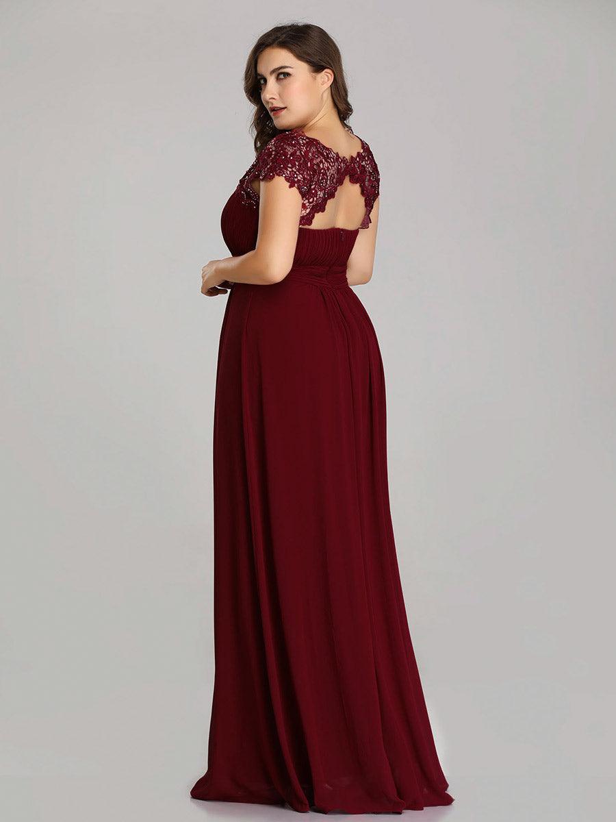 Robe mariage invitée en mousseline élégante et fluide #Couleur_Bordeaux