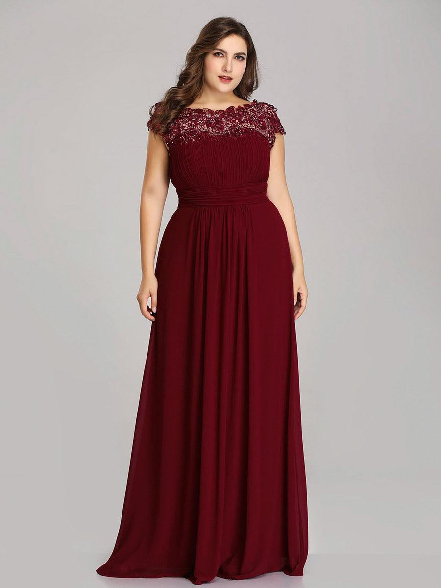 Robe mariage invitée en mousseline élégante et fluide #Couleur_Bordeaux