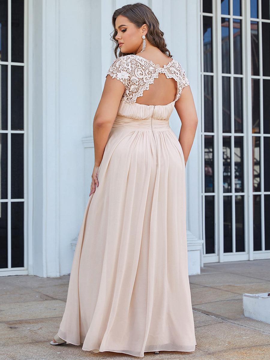 Robe de soirée élégante et flatteuse de grande taille #Couleur_Blush